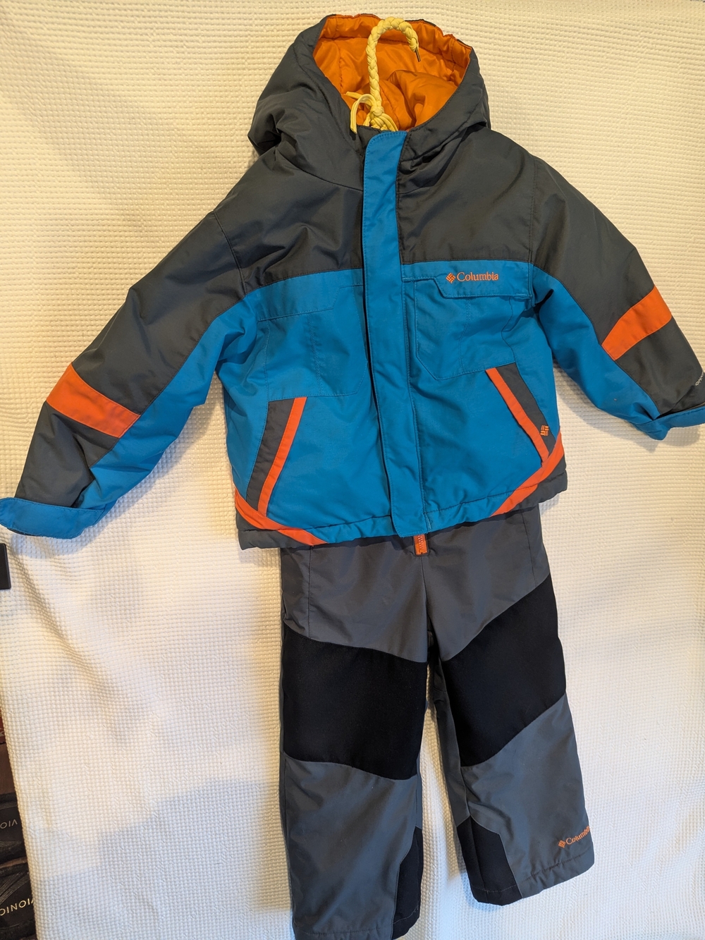 Columbia Kids' Blue, Orange & Grey Omni-Shield Jacket and Snow Pants Set 4T